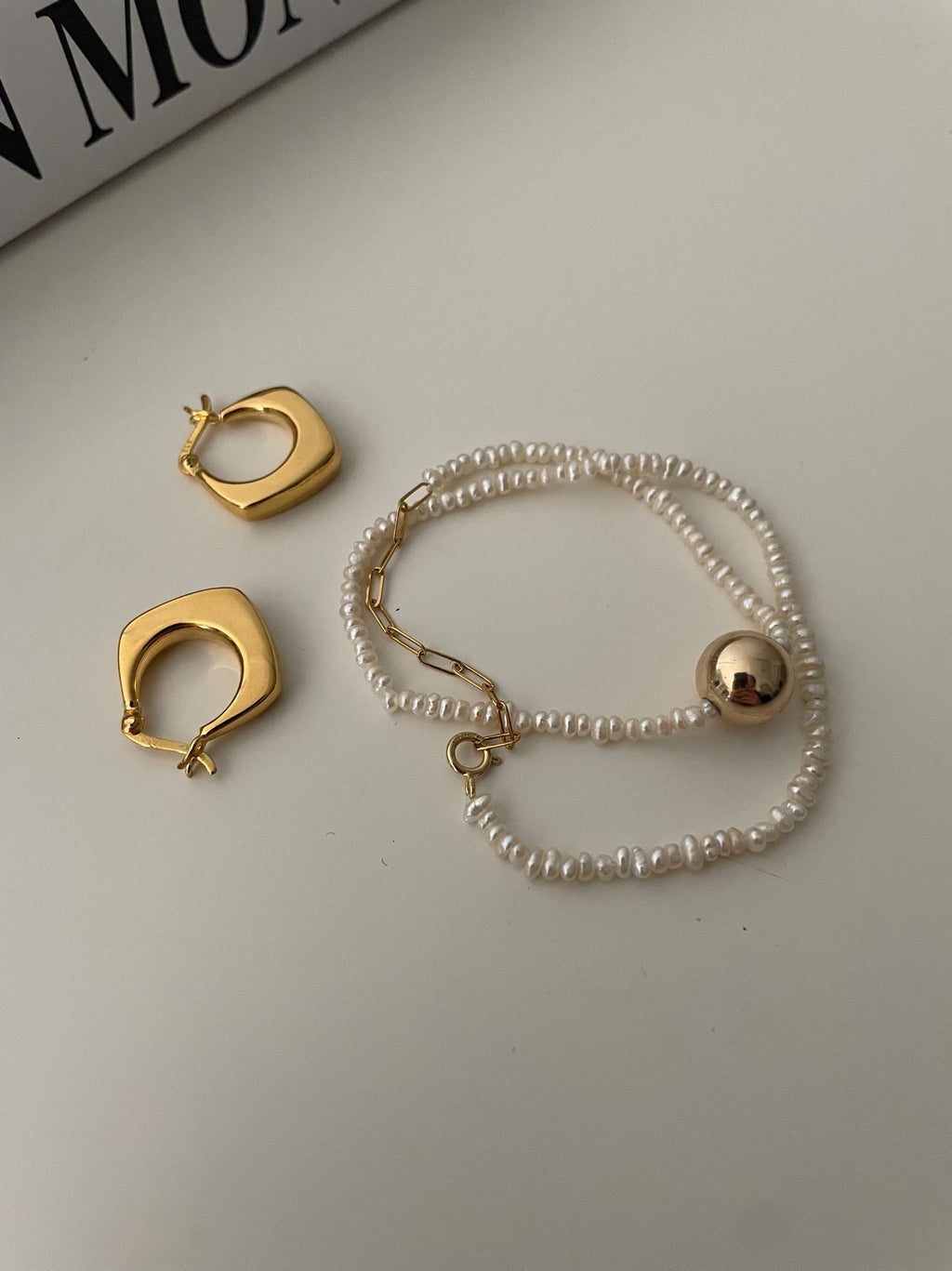 Freshwater Pearl Bracelet with 14K Gold-Filled Detail