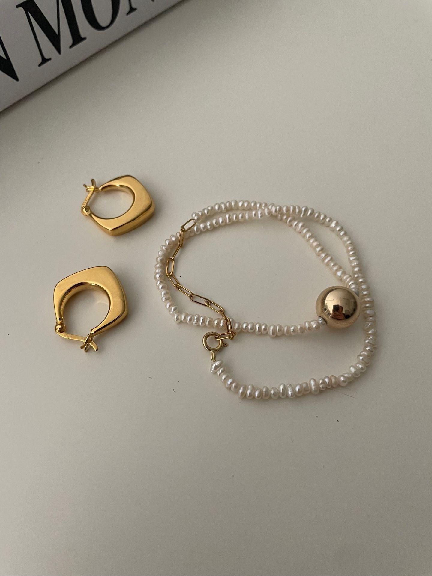 Freshwater Pearl Bracelet with 14K Gold-Filled Detail