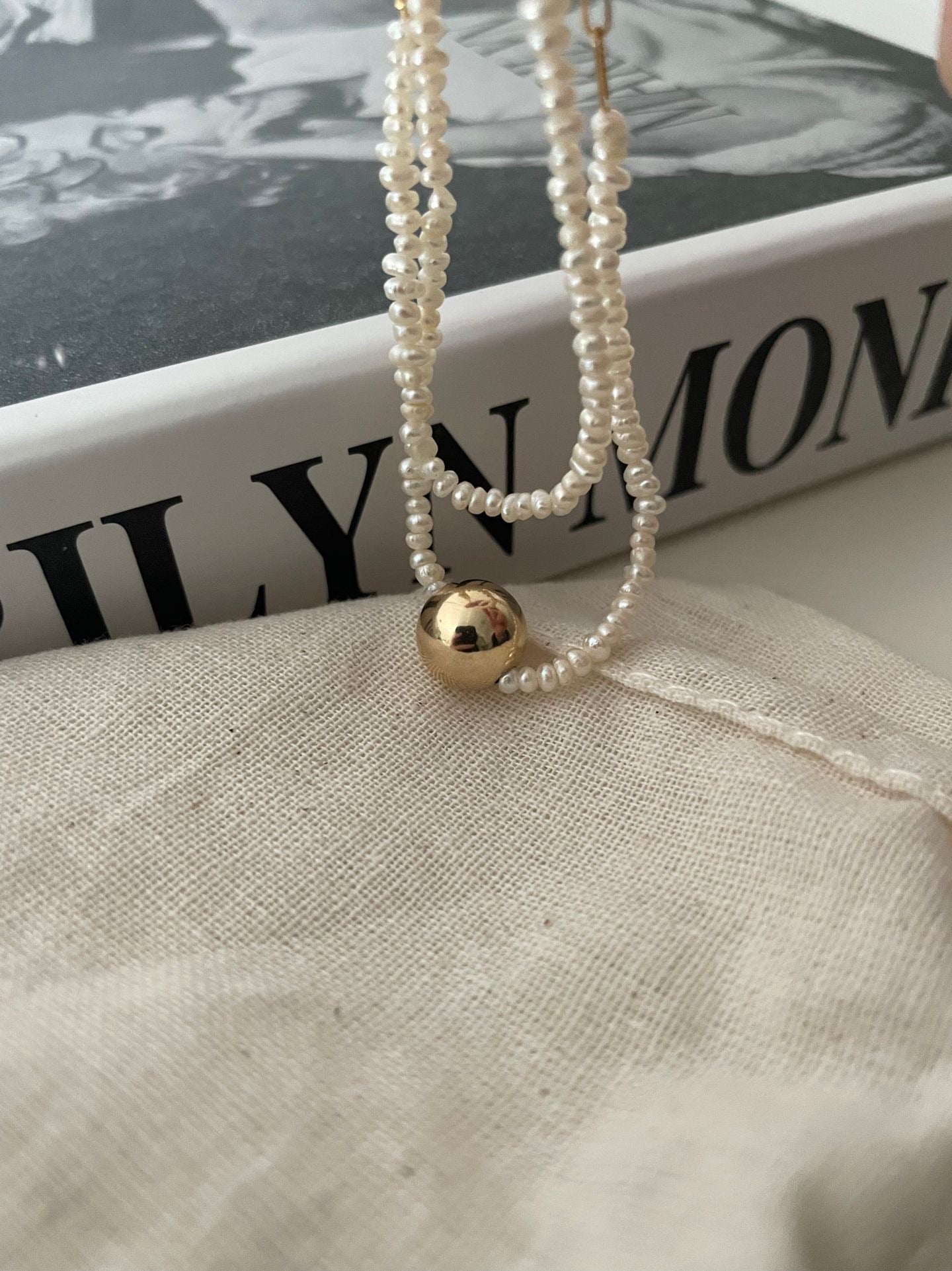 Freshwater Pearl Bracelet with 14K Gold-Filled Detail