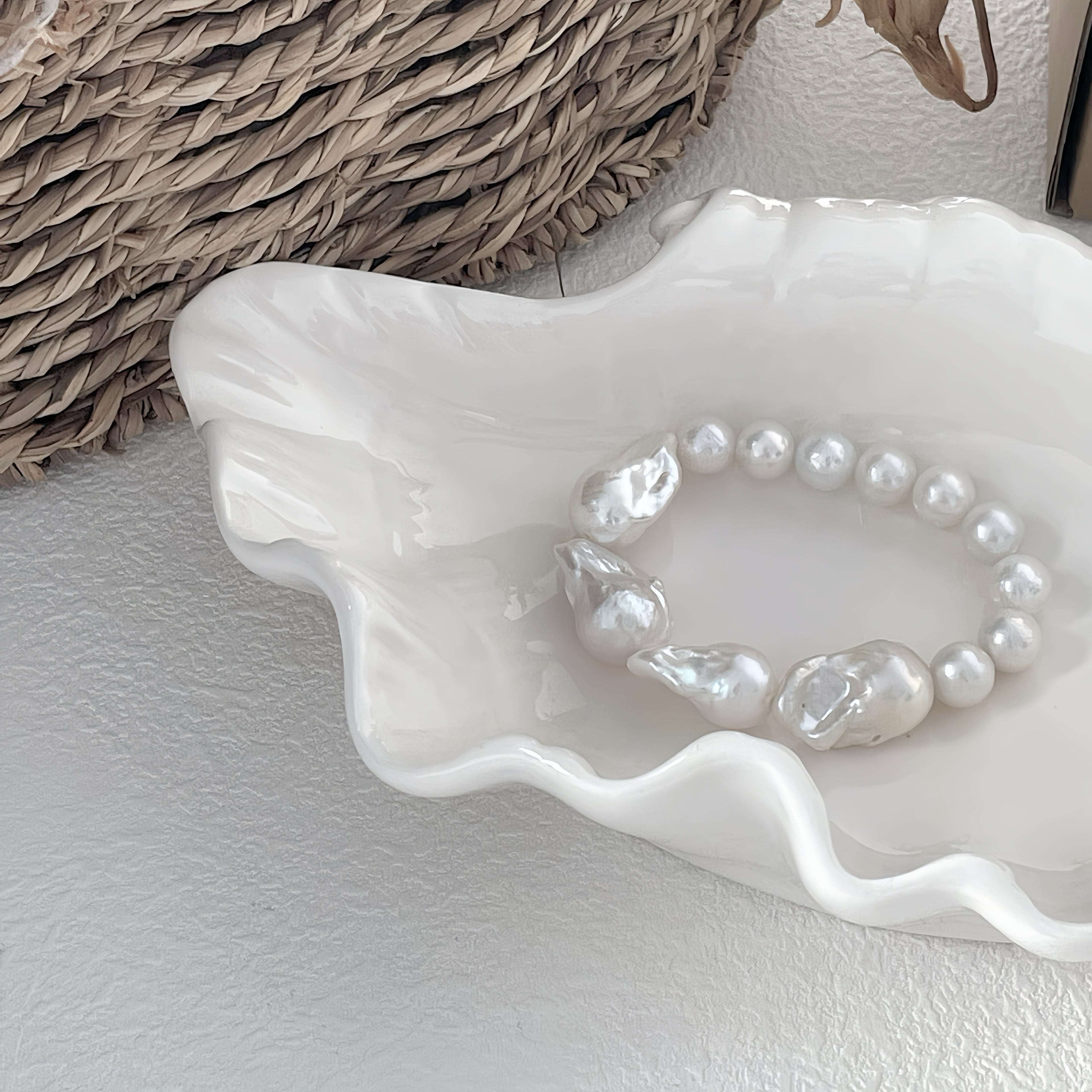 'Semicircle' Baroque & Round Pearl Bracelet