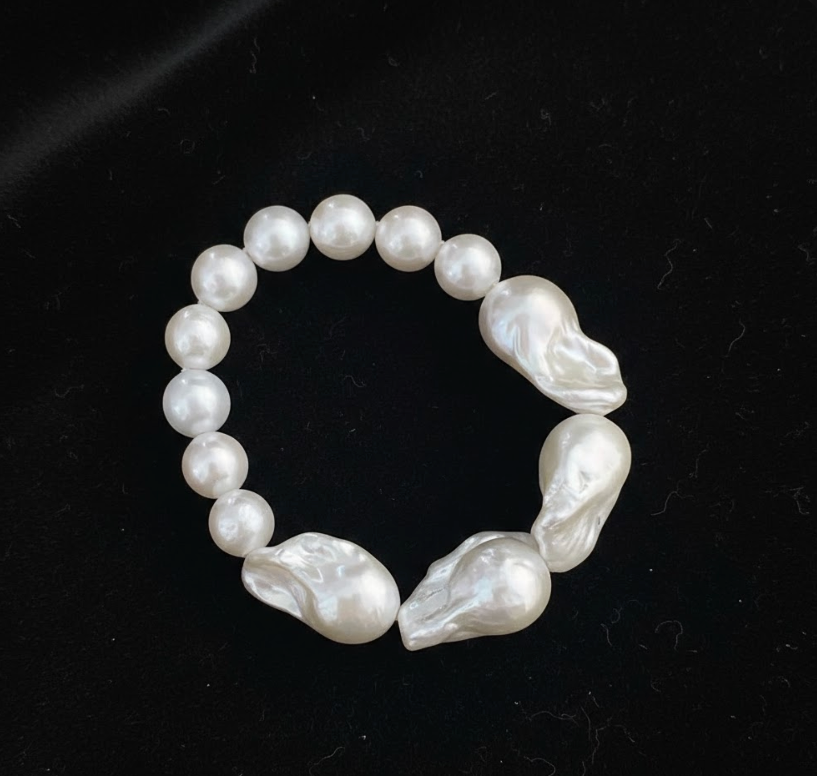 'Semicircle' Baroque & Round Pearl Bracelet