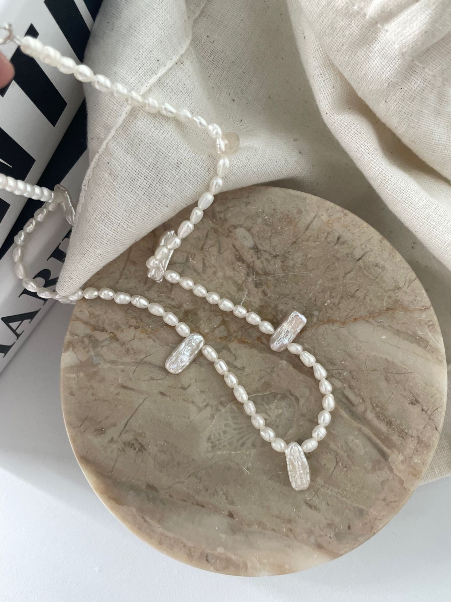 Baroque Pearl Necklace with Sterling Silver