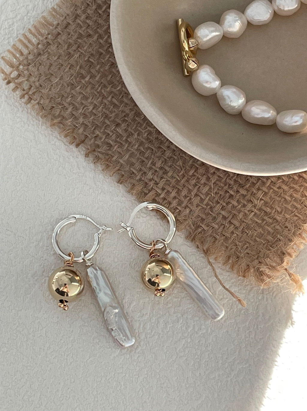 Baroque Pearl Earrings with Sterling Silver