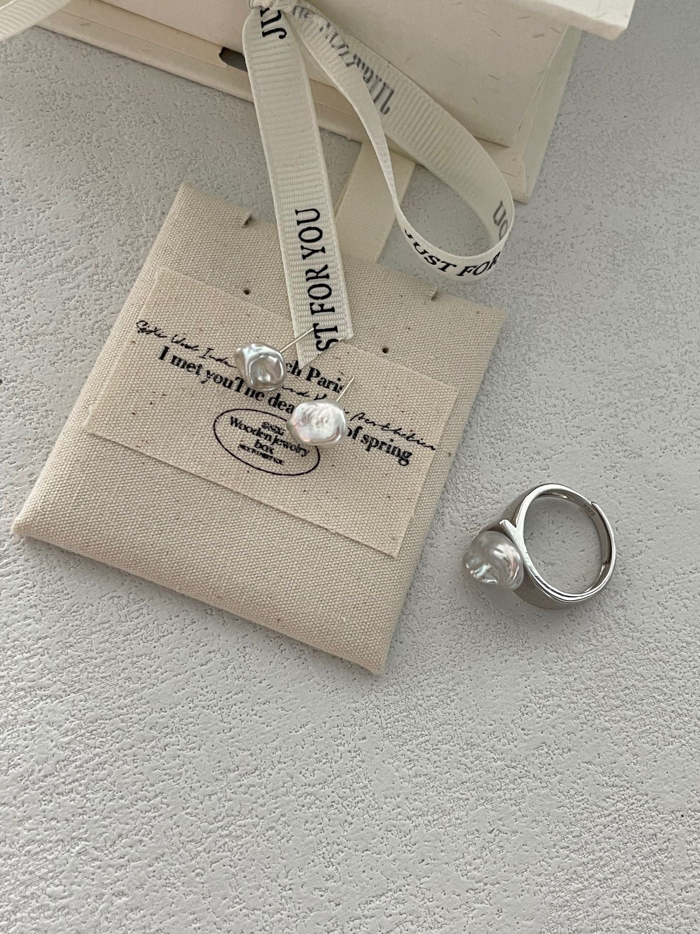 Keshi Pearl Ring with Sterling Silver