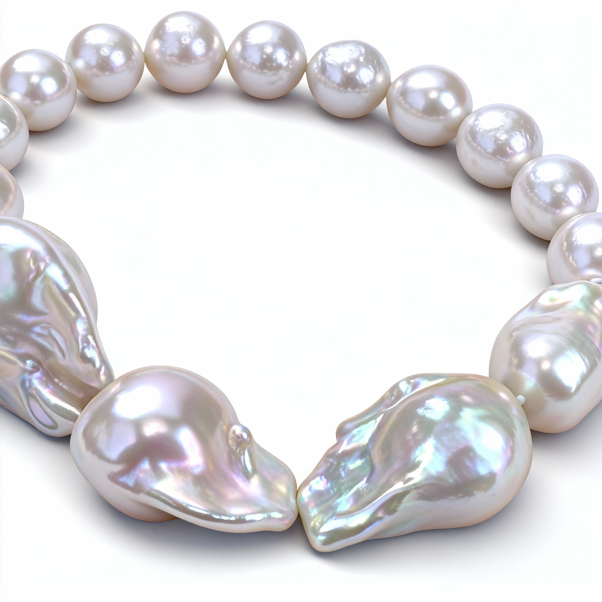 'Semicircle' Baroque & Round Pearl Bracelet